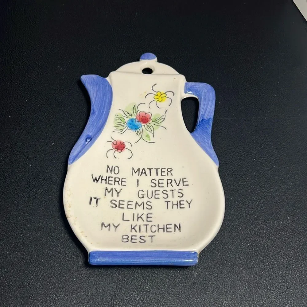 Cute Little Vintage Spoon Rest with Poem. KK277